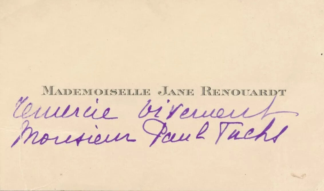 Bel ensemble Jane Renouardt 2 lettres autographes une photo 3 cartes visite