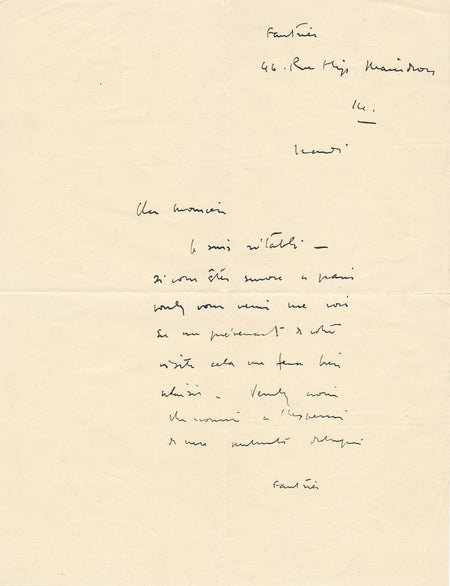 Jean FAUTRIER est rétabli lettre autographe signée