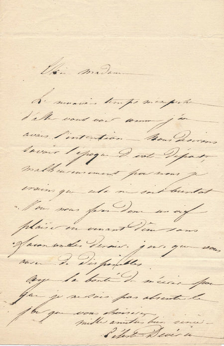 Céleste Motte épouse Achille DEVÉRIA lettre autographe signée invitation 