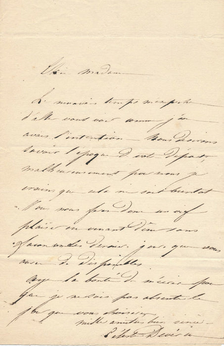 Céleste Motte épouse Achille DEVÉRIA lettre autographe signée invitation 