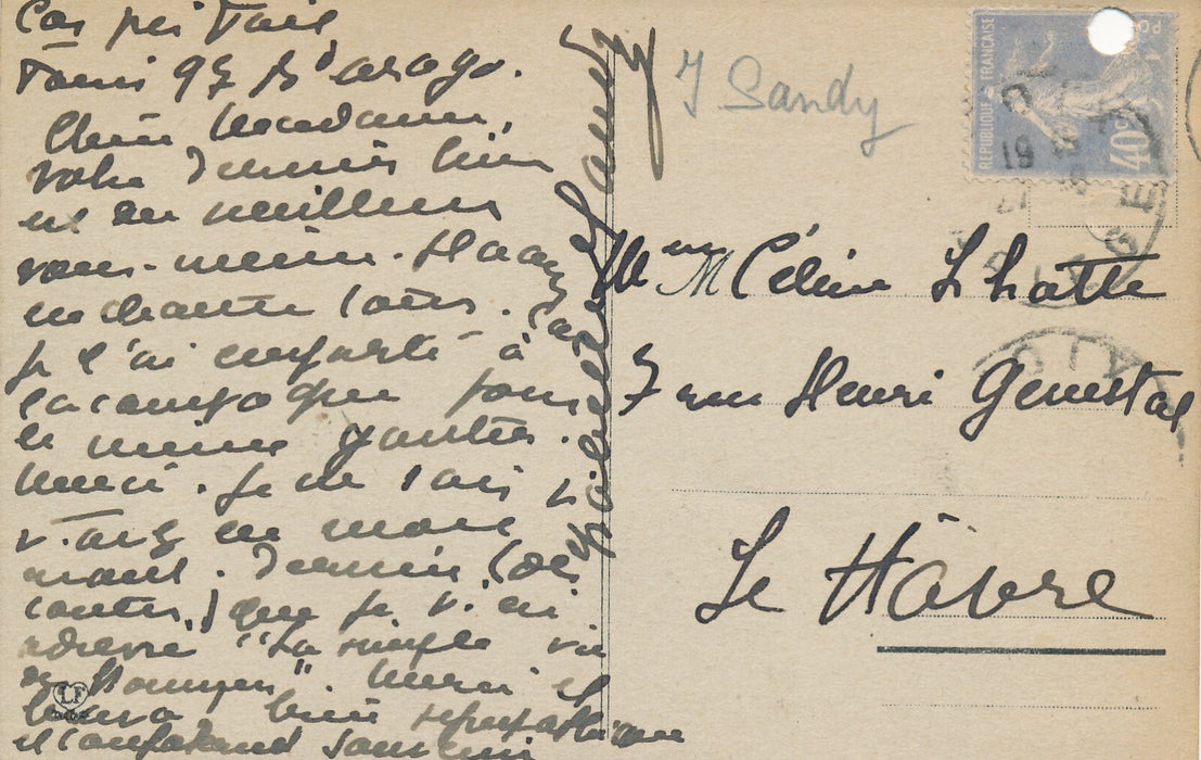 Isabelle SANDY écrivaine 2 lettres autographes signées et Carte Céline LHOTTE 