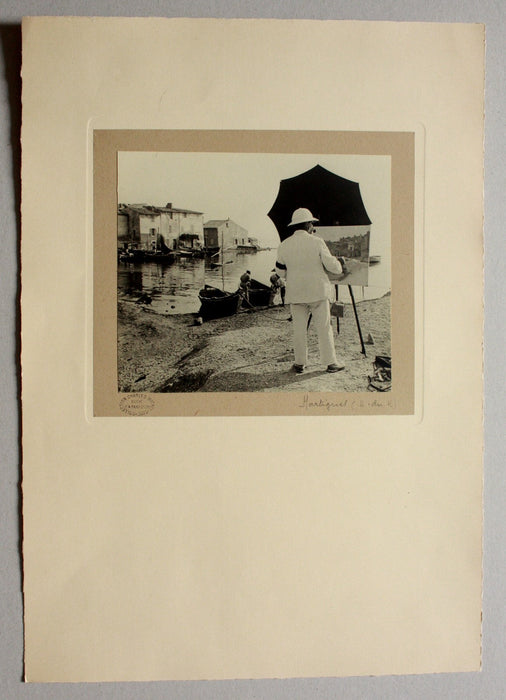 Martigues peintre chevalet E. A. Famechon photographie argentique époque v. 1920