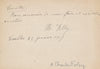 Delly de La Rosière carte autographe signée Charles Foley 25 janvier 1919