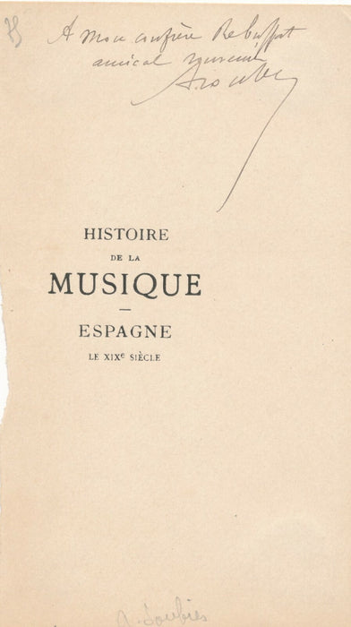 Albert SOUBIES historien et critique musical Dédicace signée Rebuffat
