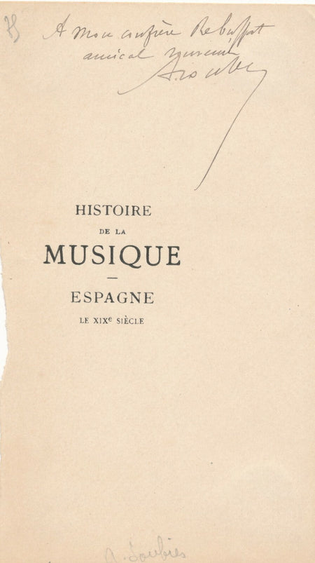 Albert SOUBIES historien et critique musical Dédicace signée Rebuffat