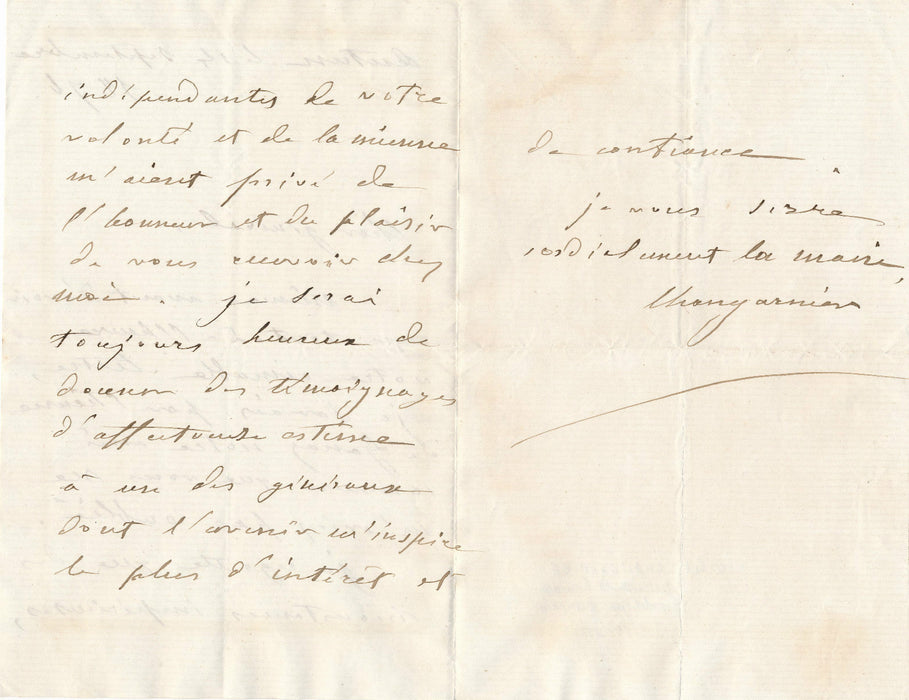 Politique Militaire Nicolas Changarnier lettre autographe signée 