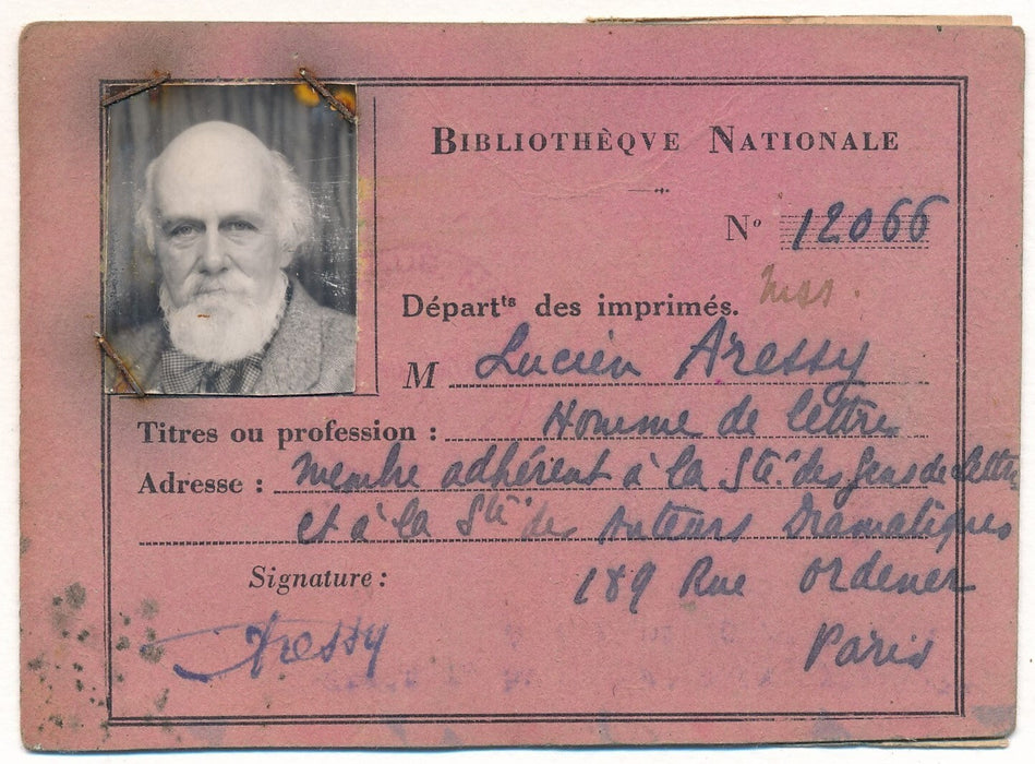 Lucien ARESSY ensemble documents autographes signature photo photographie