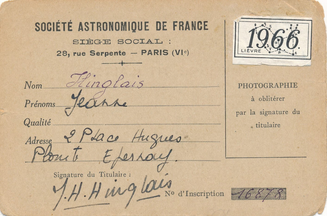 Gabrielle FLAMMARION captivante science du ciel CP autographe signée et carte