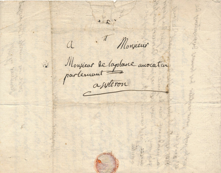Lettre autographe signée affaire judiciaire créance Sisteron Vignier Vantalon