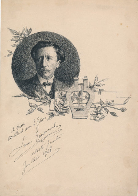 Louis TOUSSAINT Königsberg photogravure autoportrait et envoi autographe signé