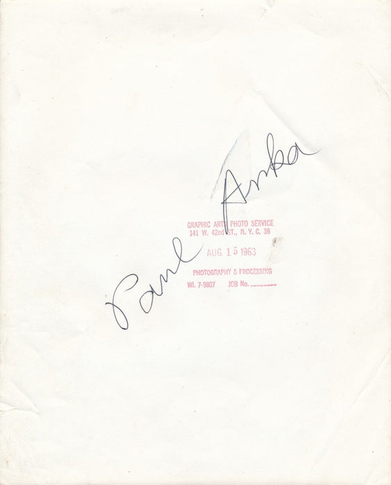 Photographie Paul Anka chanteur, compositeur tirage argentique époque 1953