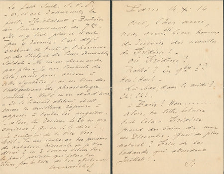 Charles H. Maréchal musique compositeur lettre autographe signée guerre angoisse