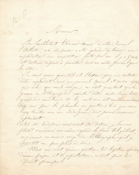 Henri Félix Emmanuel PHILIPPOTEAUX lettre autographe signée reproduction abusive