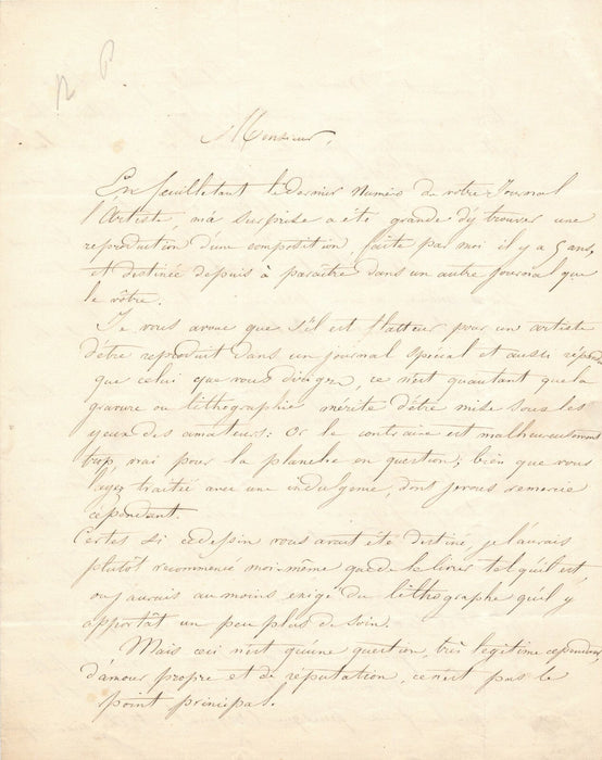 Henri Félix Emmanuel PHILIPPOTEAUX lettre autographe signée reproduction abusive