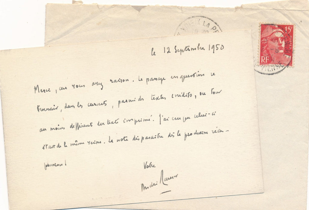 intéressant écrivain André Maurois 2 autographe signé ET 2 lettres signées