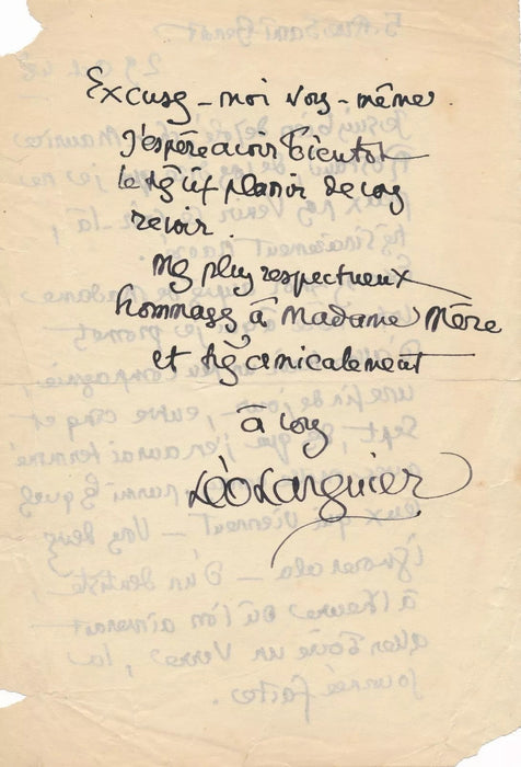 Léo LARGUIER 5 lettres autographes signées 1 carte Vignaud Durègne Bauzin