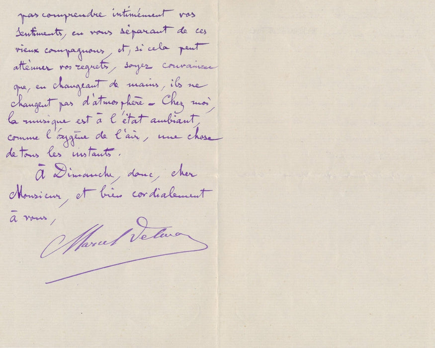 Stradivarius Marcel DELMAS 2 lettres Eugène Lévêque collectionneur musique 1902