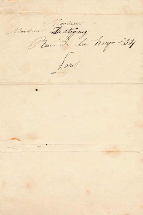 Jean-Bapstiste Adolphe LAFOSSE peintre graveur lettre autographe signée 1840