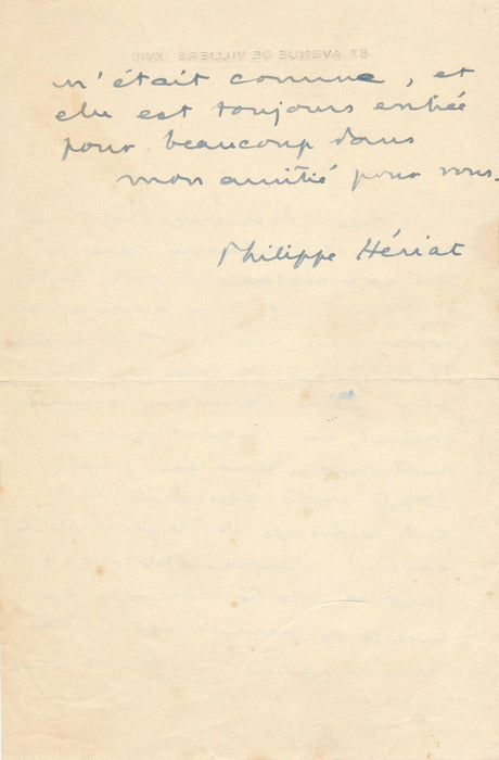 Philippe HERIAT écrivain hériat 4 lettres autographes M. Rostand Sarah Bernhardt