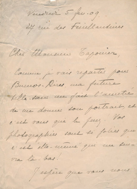 Marguerite MORENO comédienne lettre autographe signée choisit son studio photo