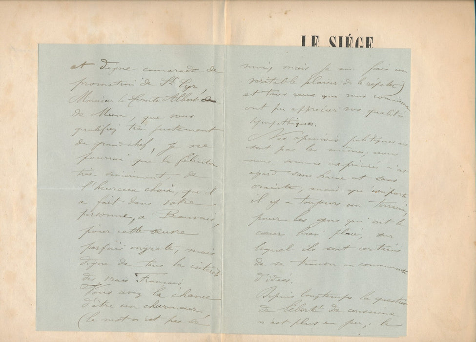 DUPONT-WHITE Siège de Beauvais EO 1848 envoi autographe et belle lettre