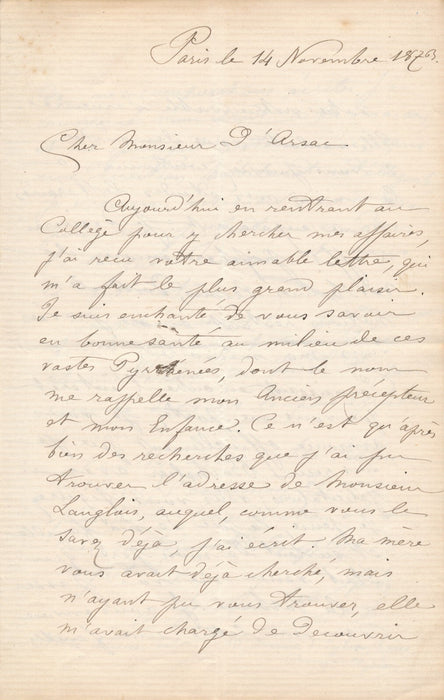 29 lettres élèves adressées à Joanni d Arsac éducation enseigant écrivain