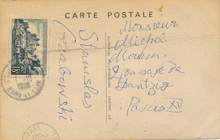 Stanislas GRABOWSKI peintre polonais actif Paris carte postale autographe signé