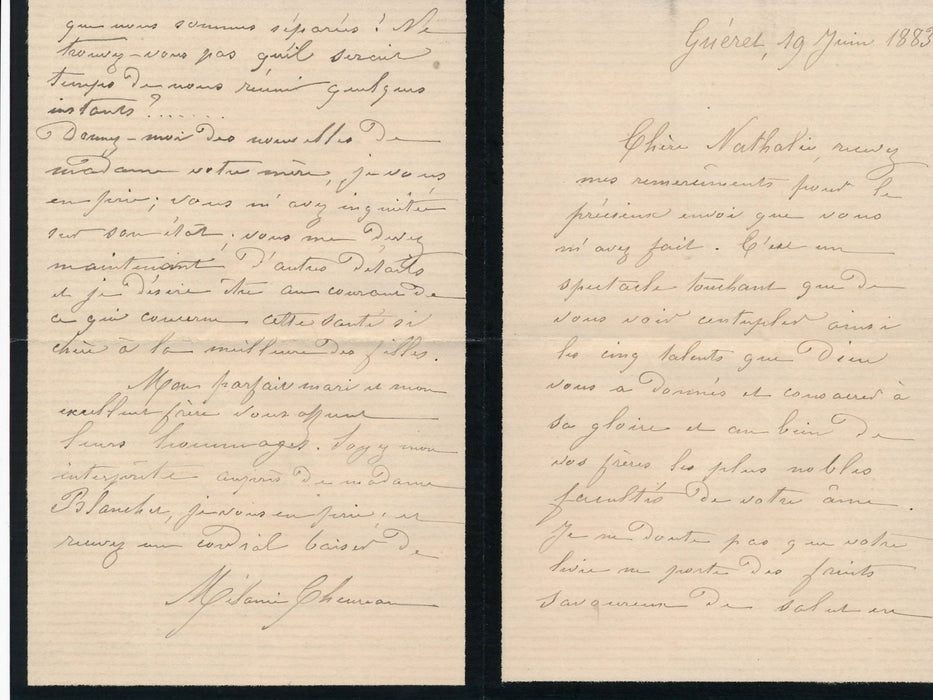 poésie Mélanie Bourotte 2 lettres autographes signées Blanchet Louis de Courmont