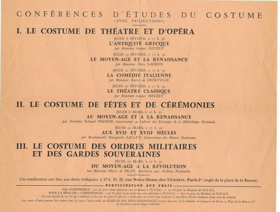 François BOUCHER Union française arts costume 4 lettres et 2 cartes autographes