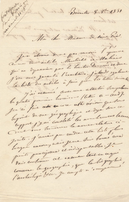 Antoine SCHAYES historien belge 6 lettres autographes signées à SAINT-PRIEST