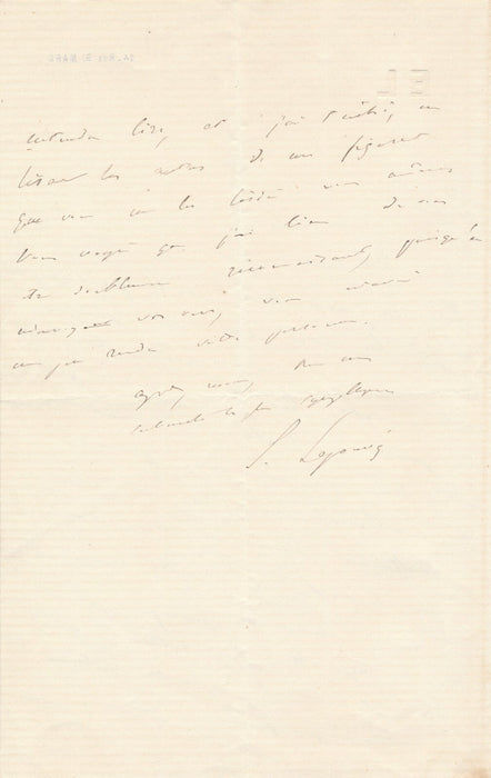 Ernest LEGOUVÉ écrivain, dramaturge lettre autographe signée Mulhouse amitié