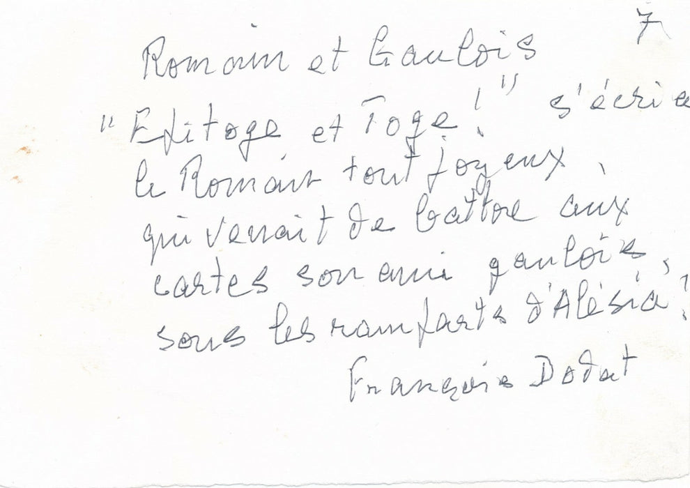 François DODAT lettre autographe signée ET recueil autographe poèmes Main Ami