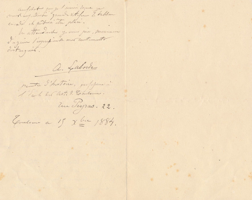 Antoine LABORDE commande tableaux religieux Bach 2 lettres autographes signées