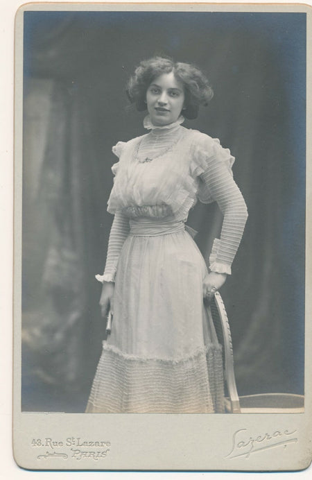 Carte cabinet femme mode photo photographie Sazerac argentique robe coiffure