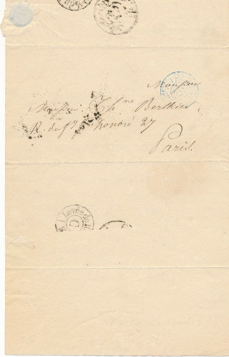 Claude POUILLET physicien lettre autographe signée il cherche le modèle...
