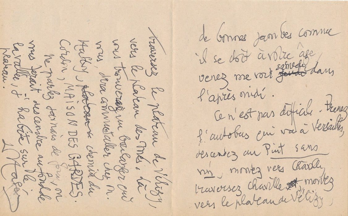 Daniel HALEVY 2 lettres autographes signées veut bien recevoir un cadet 