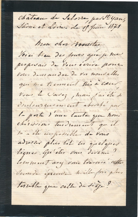 Adhémar d ANTIOCHE 3 lettres autographes signée Commune et guerre 1870 à d'Arsac