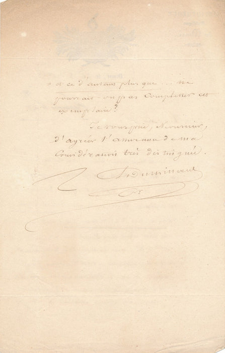 Hippolyte Romain DUTHILLOEUL lettre autographe signée Douai abbés de Maroilles
