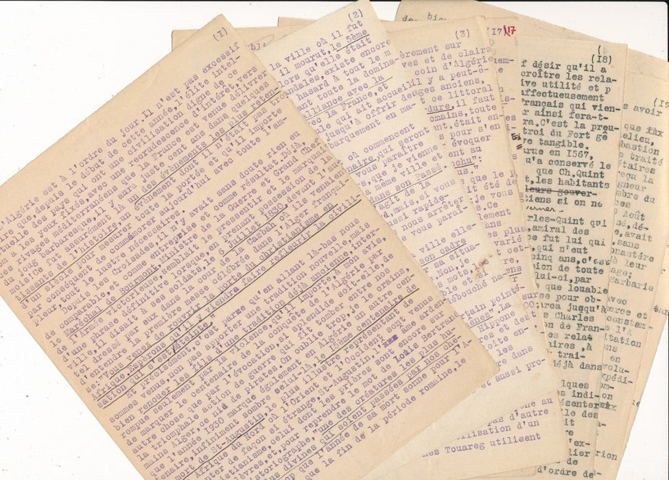 Erwan MAREC amiral fouilles Hippone notes autographes histoire Algérie