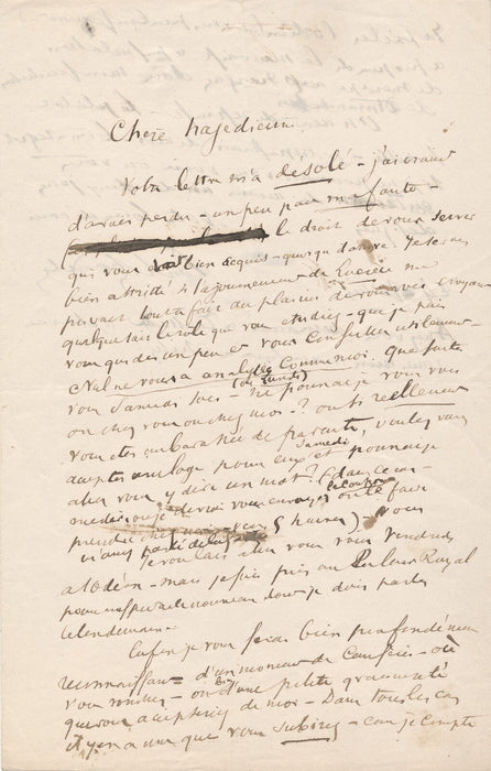 Henry-Paul FOUCHER 5 lettres autographe signée à une tragédienne Lucrèce Hugo