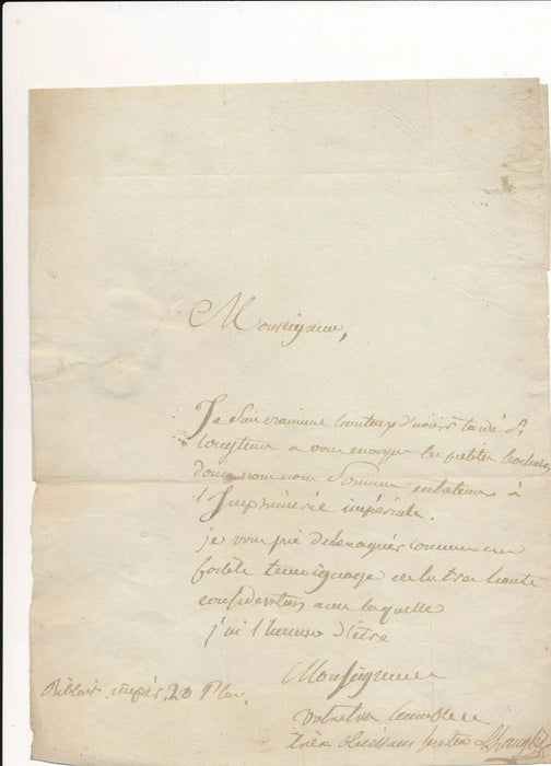 Louis Mathieu LANGLÈS LANGLE 2 lettres autographes signées Magistris comte Orlov