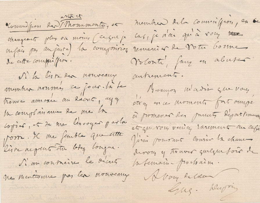 Eugène André DESPOIS 2 lettres autographes signées sur ses ouvrages politiques