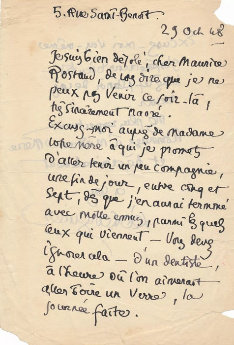 Léo LARGUIER 5 lettres autographes signées 1 carte Vignaud Durègne Bauzin