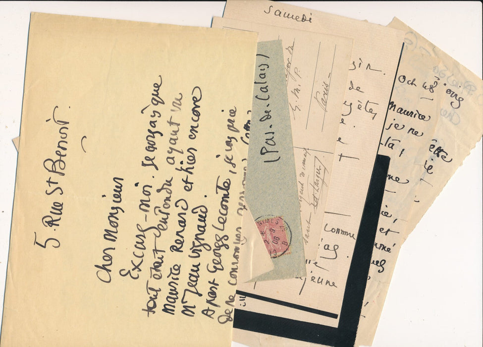 Léo LARGUIER 5 lettres autographes signées 1 carte Vignaud Durègne Bauzin