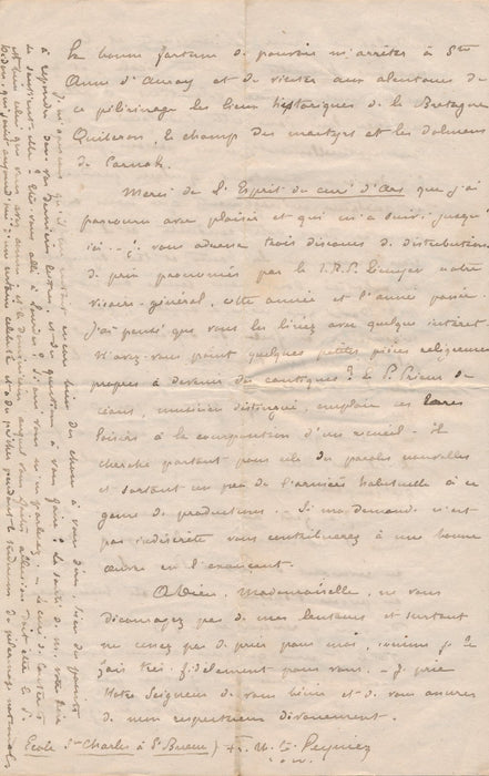 R. P  Reynier Dominicain enseignant 13 lettres autographes signées Saint Brieuc