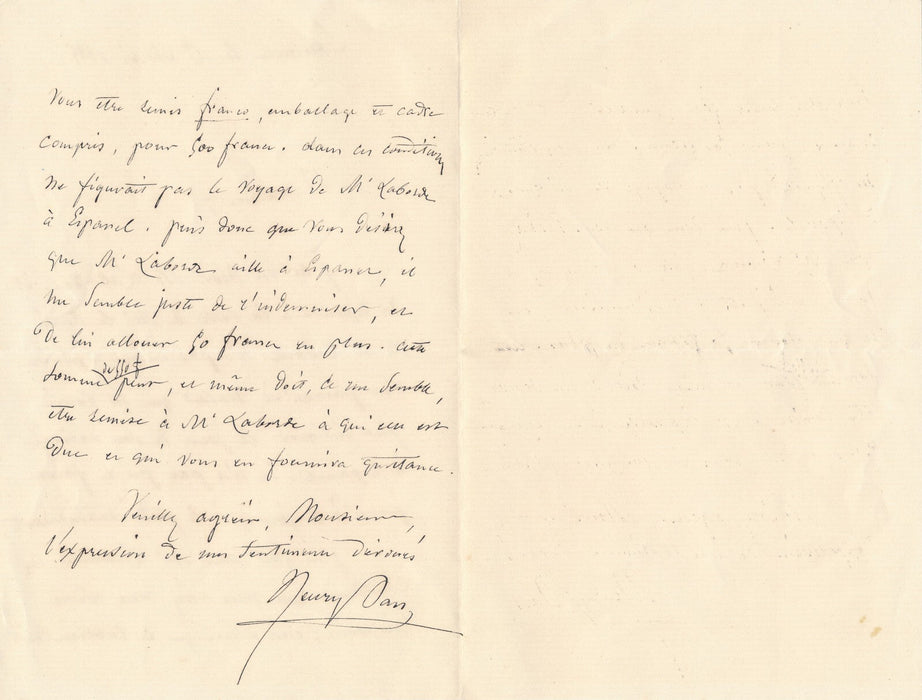 Antoine LABORDE commande tableaux religieux Bach 2 lettres autographes signées
