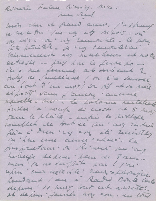 BRINDEJONT OFFENBACH lettre autographe guerre Nice Gestapo Bibliothèque