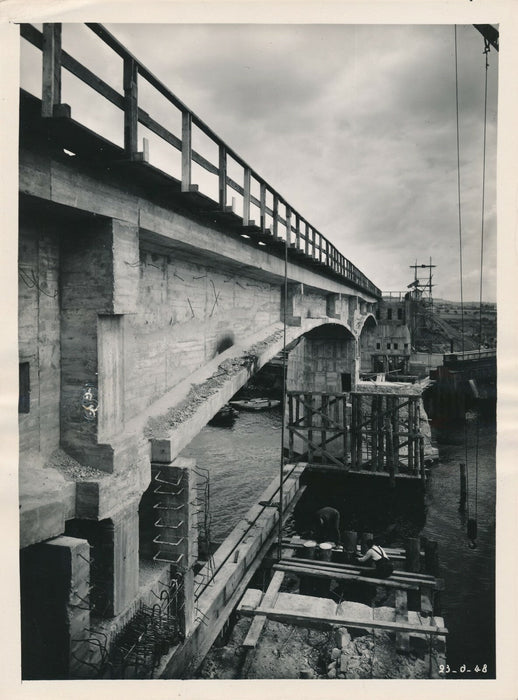 Pont contruction rénovation 1950 12 photo chantier photographie France Le Boyer