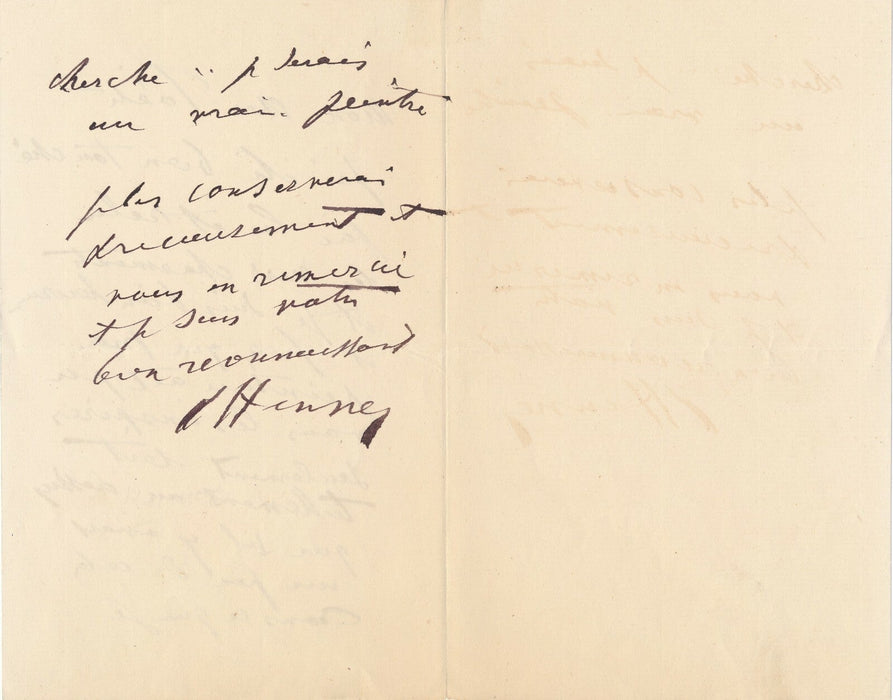 Jean-Jacques HENNER belle lettre autographe à un poète. Est-il un vrai peintre ?