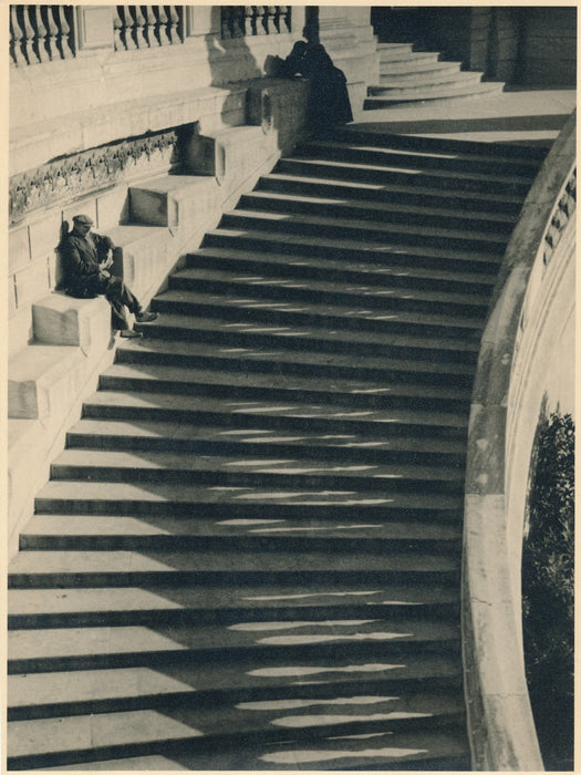 architecture ville escalier homme tirage argentique époque v. 1940 photographie